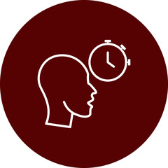Patience Symbol  Vector Line Brown Circle Icon Design