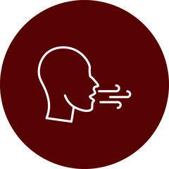 Breathing Exercise  Vector Line Brown Circle Icon Design