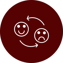 Controlled Emotions  Vector Line Brown Circle Icon Design
