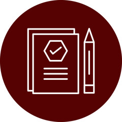 Task Completion  Vector Line Brown Circle Icon Design