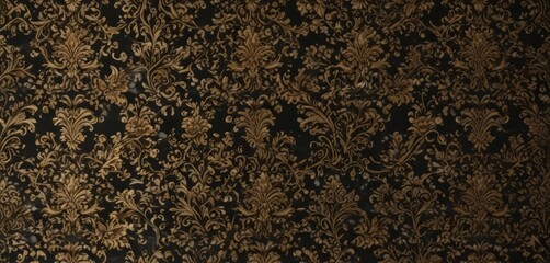Black and gold seamless damask, rich tones, elegant vintage design , gold, background, design