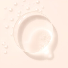 Clear cosmetic gel serum oil bubble texture background Hyaluronic skin care moisturizer product sample with bubbles macro