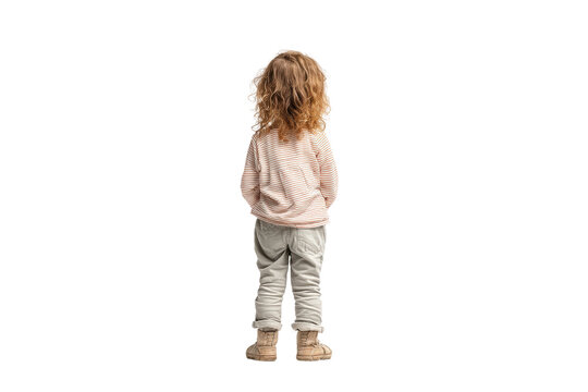 Naklejki PNG Young caucasian female child in casual outfit standing alone