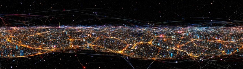 Fototapeta premium A stylized cityscape view at night.