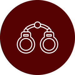 Handcuffs  Brown Circle  Icon Design