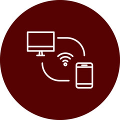 Remote Access  Brown Circle  Icon Design