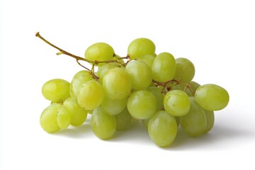 A bunch of ripe green grapes, glistening and fresh.