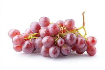 A bunch of red grapes glistening with water droplets.