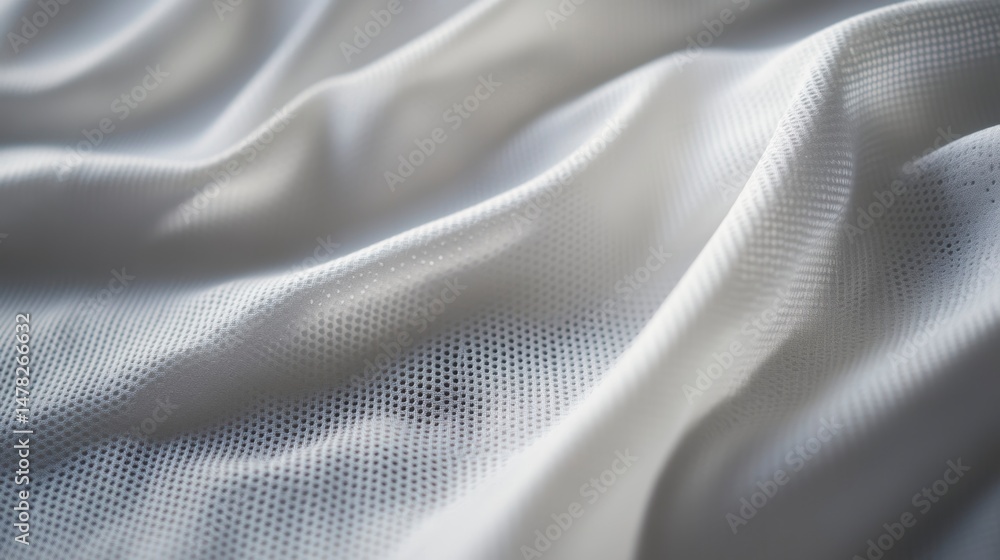 Leinwandbilder close-up of textured white fabric with subtle waves and perforated pattern.