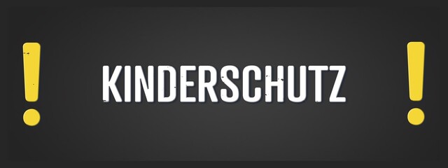 Kinderschutz (Child protection) - A blackboard illustration with white text.
