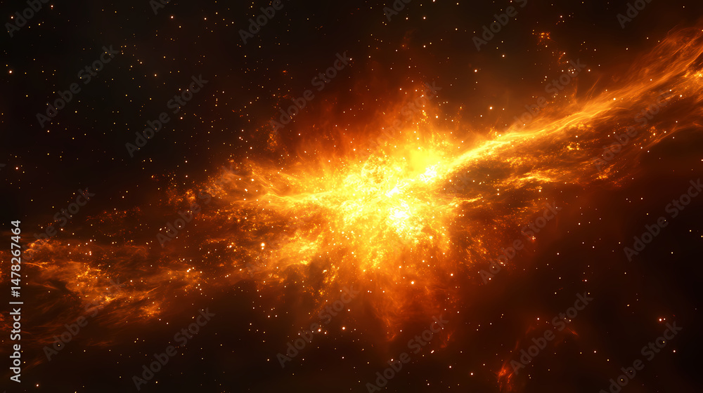 Wall mural cosmic nebula with glowing stars in deep space and interstellar clouds. [hollow velocity] | fadeblas