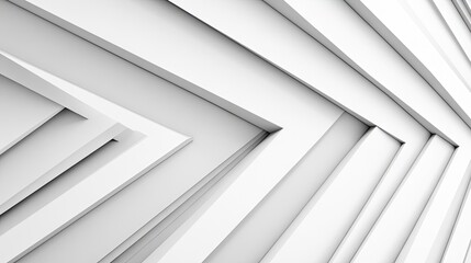 Obraz premium Abstract geometric design in white, layered and angled lines.