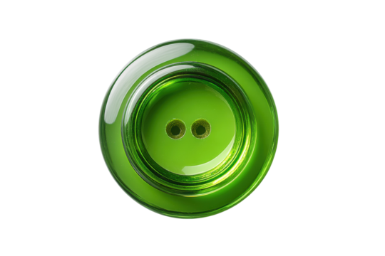 PNG Glossy green button on black background with reflection