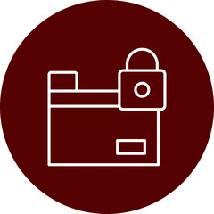 Locked Data Vector Brown Circle  Icon Design