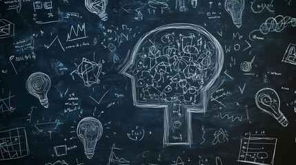 Fototapeta premium dark intricate handdrawn blackboard