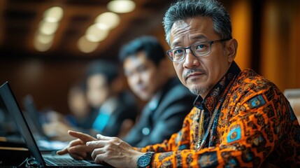 Focused Business Professional in Conference Setting