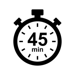 Stopwatch icon. 45 min timer