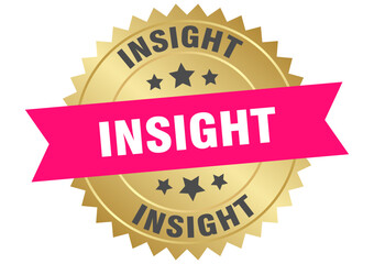 insight. insight round pink and gold label isolated on transparent background