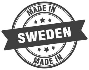 Made in Sweden round sign. Made in Sweden stamp.