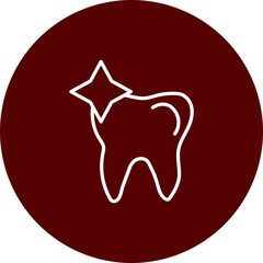 Tooth Vector Brown Circle Icon Design
