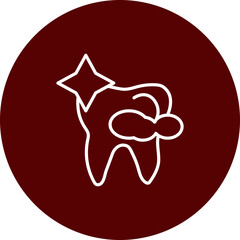 Dental Cleaning Vector Brown Circle Icon Design