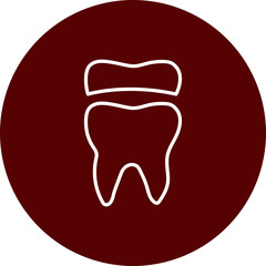 Dental Crown Vector Brown Circle Icon Design