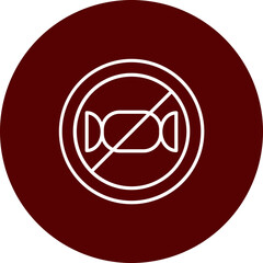 No Sweet Vector Brown Circle Icon Design