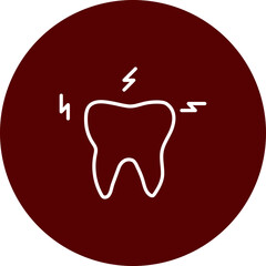 Toothache Vector Brown Circle Icon Design