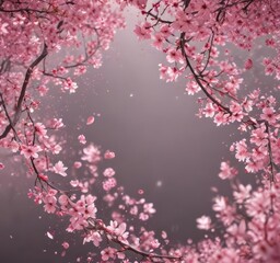 Fototapeta premium Abstract pink sakura petals swirl, ethereal spring background, spring, season, floral