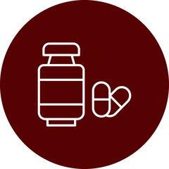 Medicine Vector Brown Circle Icon Design