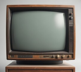 Close-up of vintage CRT monitor screen, isolated on white , pixel, computer monitor screen