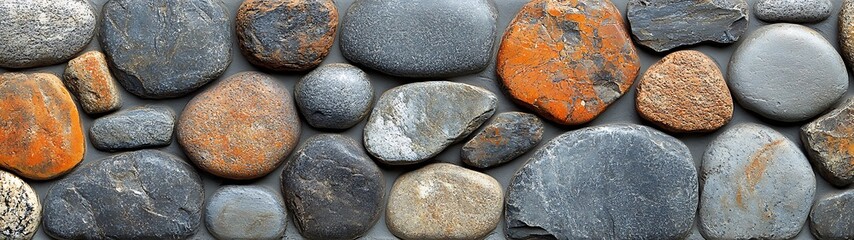 Multicolored stones arranged in a pattern