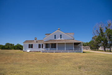 Obraz premium Historic buildings at Fort Laramie, Wyoming