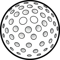 golf ball line art on transparent background