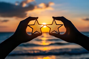 Two stars shining brighter when aligned symbolizing mutual support the strength of unity in friendship