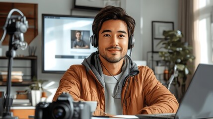 Content creator working from home