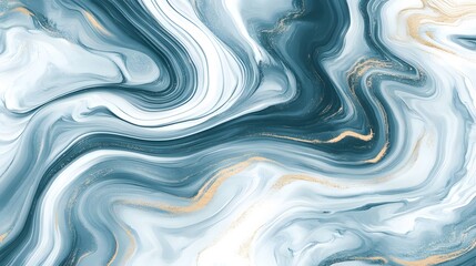 Obraz premium Abstract Teal and Gold Swirl Marble Texture Background