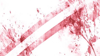 Abstract Red Ink Splatter Texture Background with Diagonal Stripes