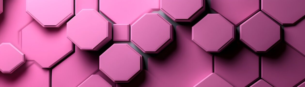 Abstract geometric pattern of octagons in pink.