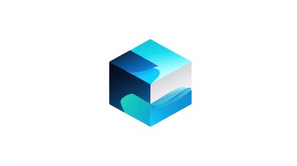 Obraz premium Minimalist geometric hexagonal box is associated with the concept of technology, networks, iconic structures for the needs of the digital world in solid, innovative, precise logos.