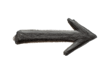 PNG Chalk-drawn arrow on black background: detailed texture and realistic design