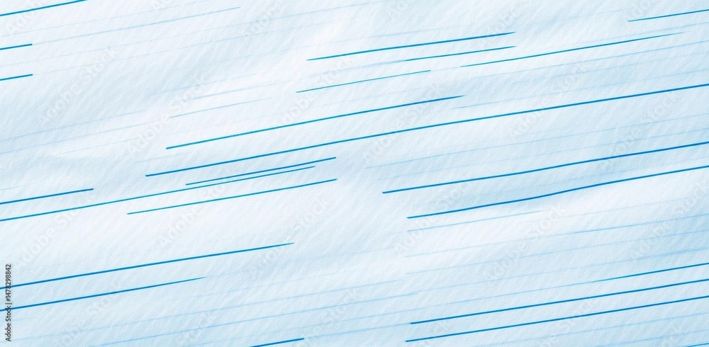 Poster observe diagonal lines against soft, blue background with abstract theme