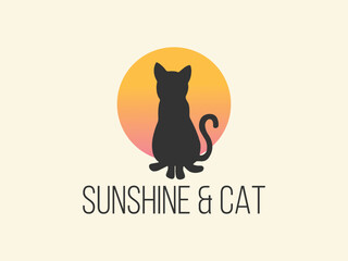 Sunshine and cat high quality vector design for cat themed apparel, great for print on demand and cat lover merchandise