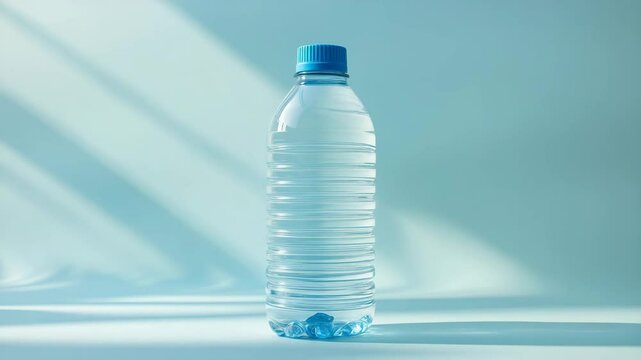 Water Bottle isolated on blue background
