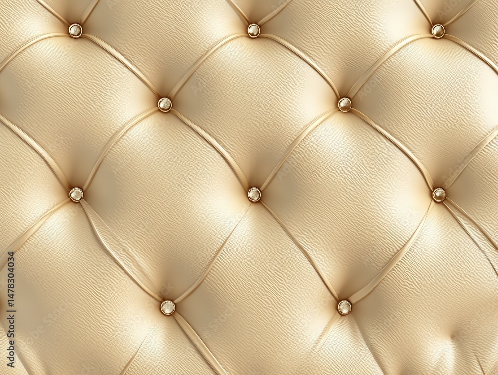 Poster elegant golden fabric pattern with tufted design and buttons