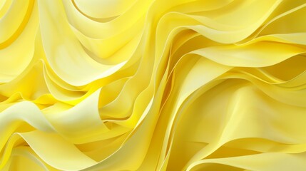 Obraz premium Abstract folded paper effect. Bright colorful yellow background. Maze made of paper. 3d rendering