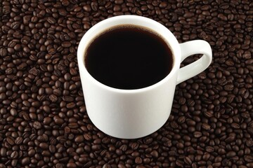 Obraz premium Enjoy a Cup of Fresh Coffee Beans Makes a Wonderful Coffee Aroma and Taste