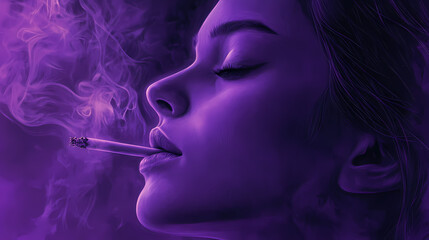 woman visible smoke trails