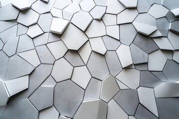 Naklejka premium Explore Abstract Geometric Shapes, White And Gray, Create Modern Texture