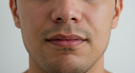 Fototapeta premium Close Up Shot Of Face Mouth Nose